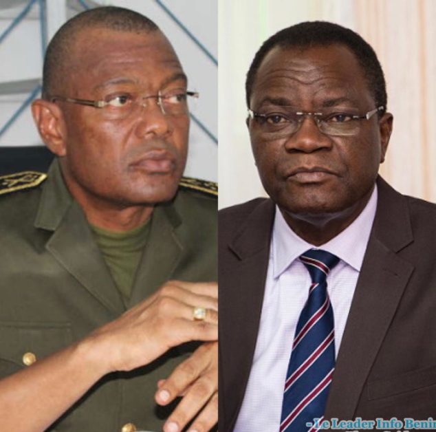 Portraits côte à côte d un homme en uniforme militaire et d un homme en costume-cravate avec lunettes