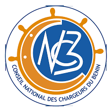 Logo circulaire bleu et orange avec un gouvernail et les lettres NCB au centre